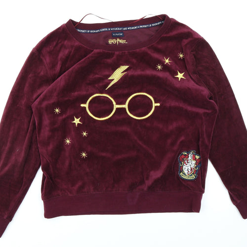 Love to Lounge Womens Purple Solid Fleece Top Pyjama Top Size L  - Harry Potter