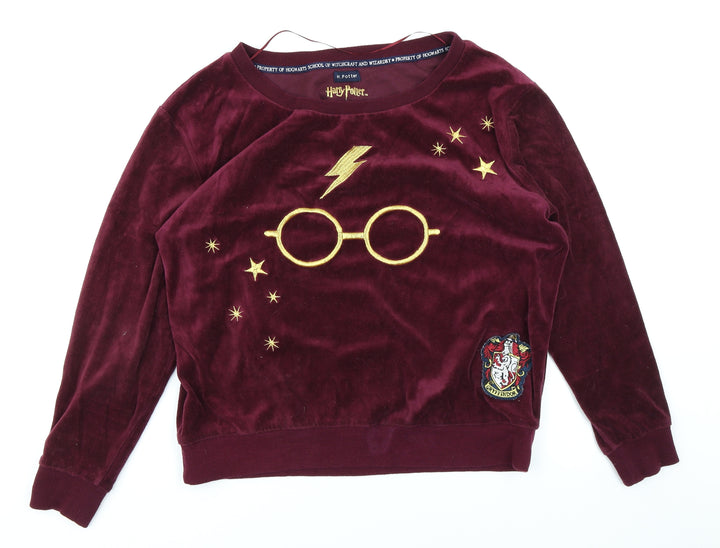 Love to Lounge Womens Purple Solid Fleece Top Pyjama Top Size L - Harry Potter