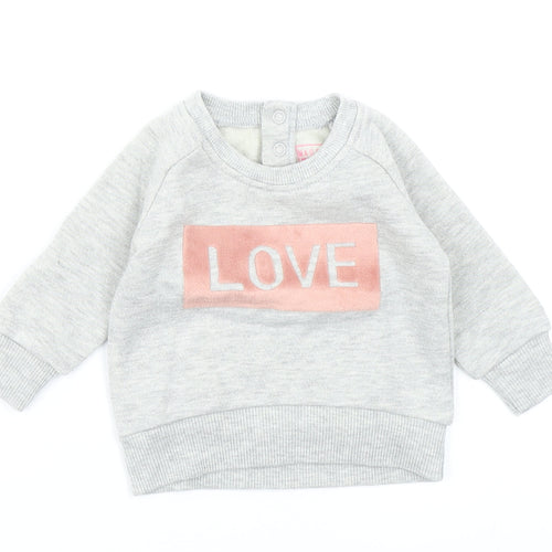 Primark Girls Grey   Basic T-Shirt Size 0-3 Months