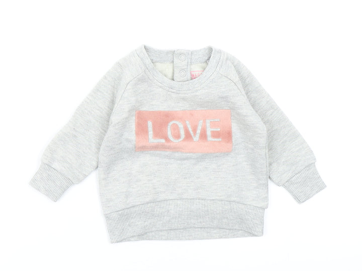 Primark Girls Grey Basic T-Shirt Size 0-3 Months