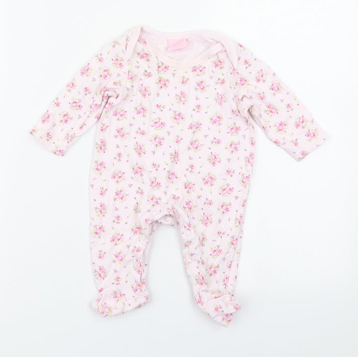 Bebe Bonito Girls Pink Floral Babygrow One-Piece Size 3-6 Months