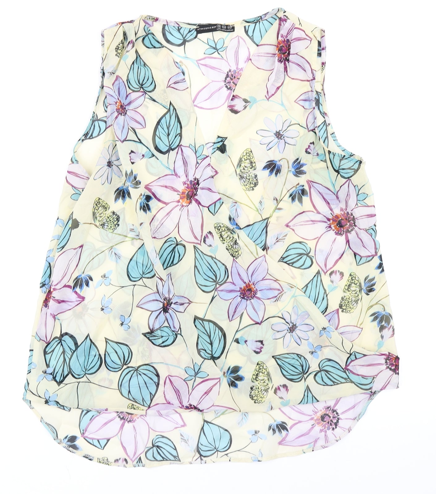 Atmosphere Womens Yellow Floral  Basic Blouse Size 16