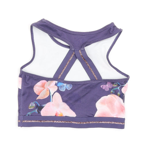 NEXT Girls Purple Floral  Cropped Tank Size 9-10 Years