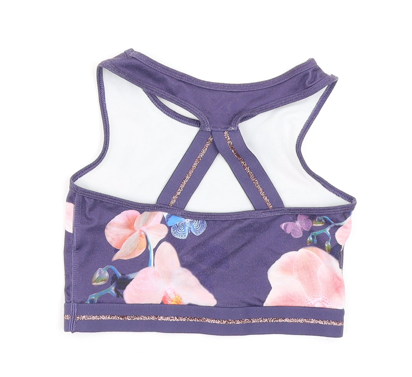 NEXT Girls Purple Floral  Cropped Tank Size 9-10 Years