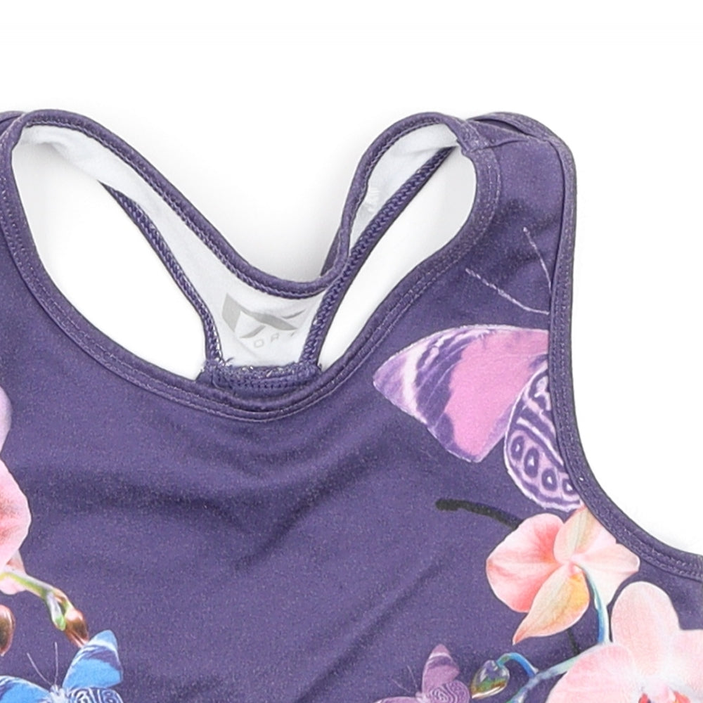 NEXT Girls Purple Floral  Cropped Tank Size 9-10 Years