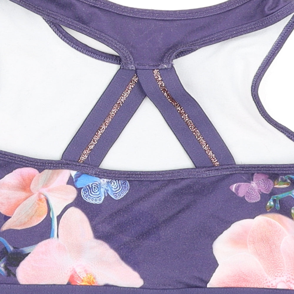 NEXT Girls Purple Floral  Cropped Tank Size 9-10 Years