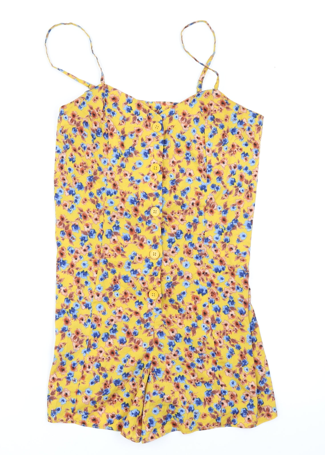 Primark Womens Yellow Floral  Playsuit One-Piece Size 12