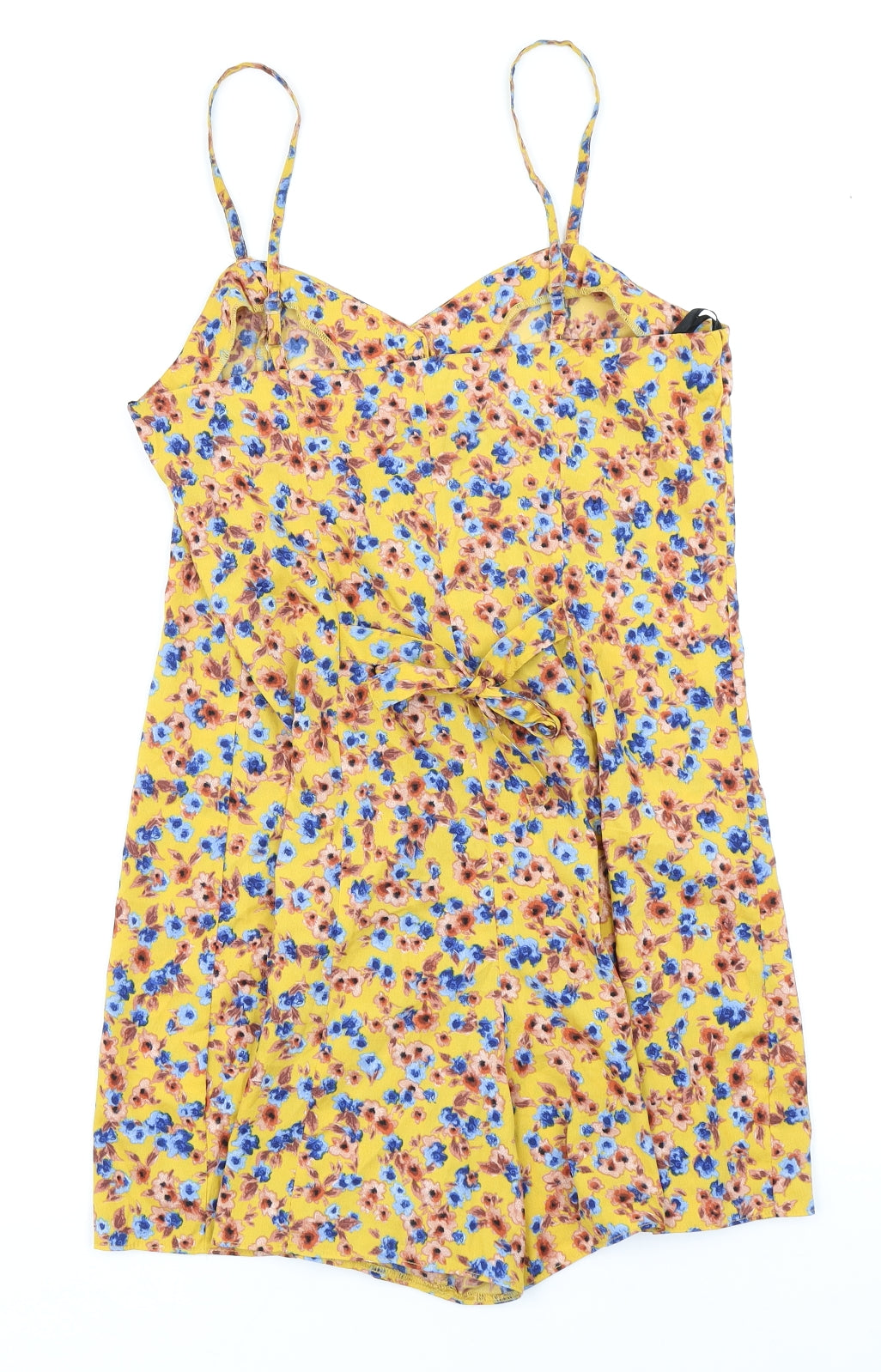 Primark Womens Yellow Floral  Playsuit One-Piece Size 12