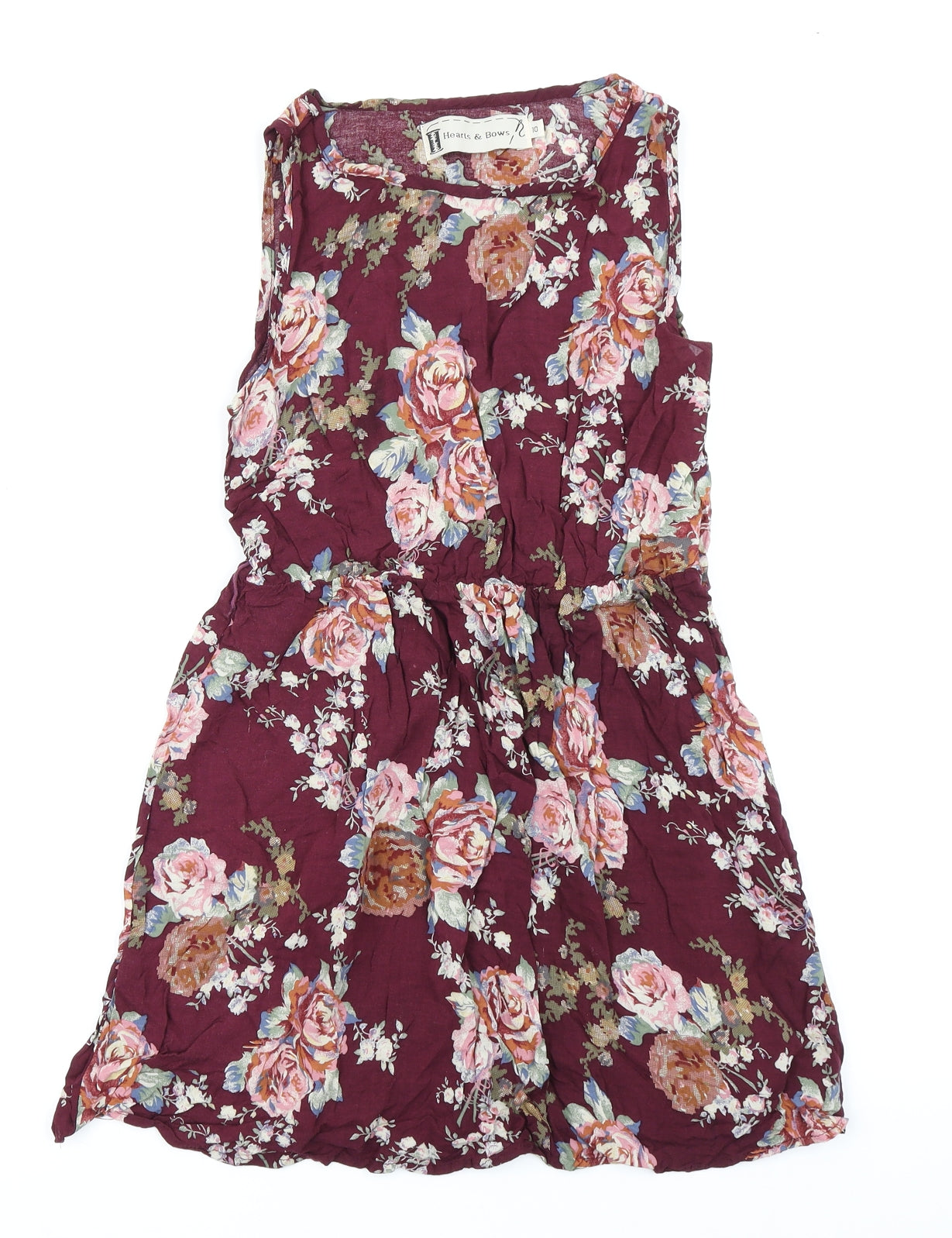 Hearts & Bows Womens Purple Floral  Skater Dress  Size 10