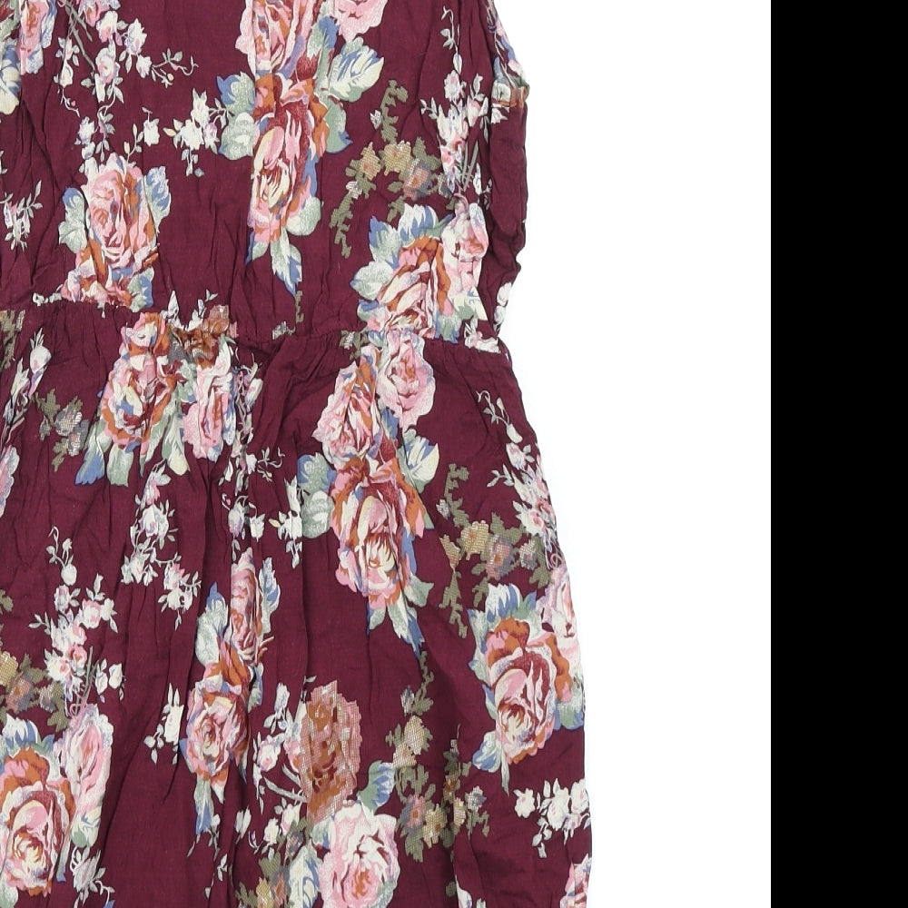 Hearts & Bows Womens Purple Floral  Skater Dress  Size 10