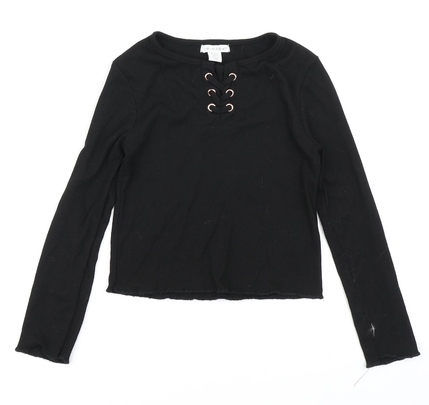 Primark Girls Black   Basic T-Shirt Size 8-9 Years