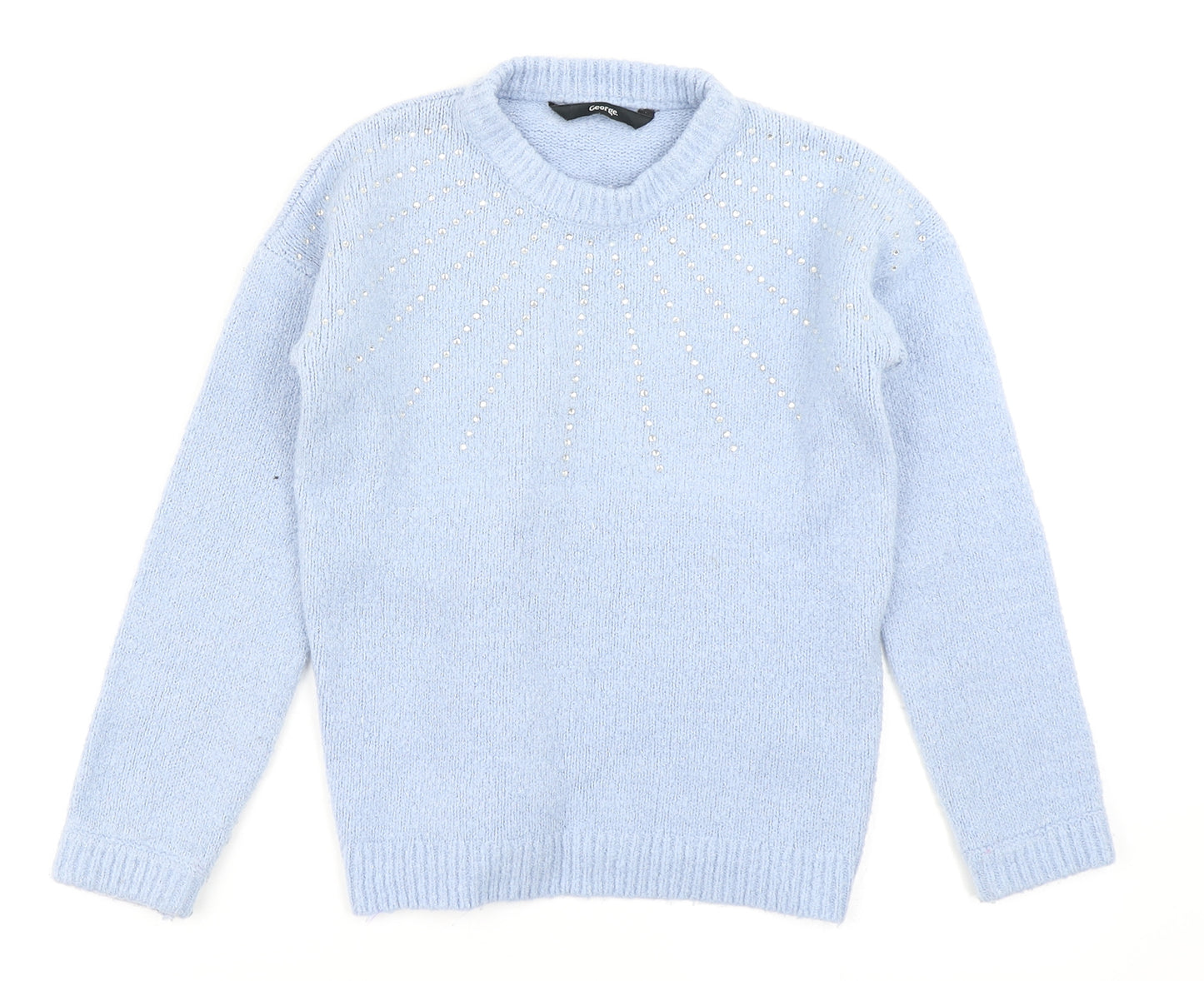 George Girls Blue  Knit Pullover Jumper Size 7-8 Years