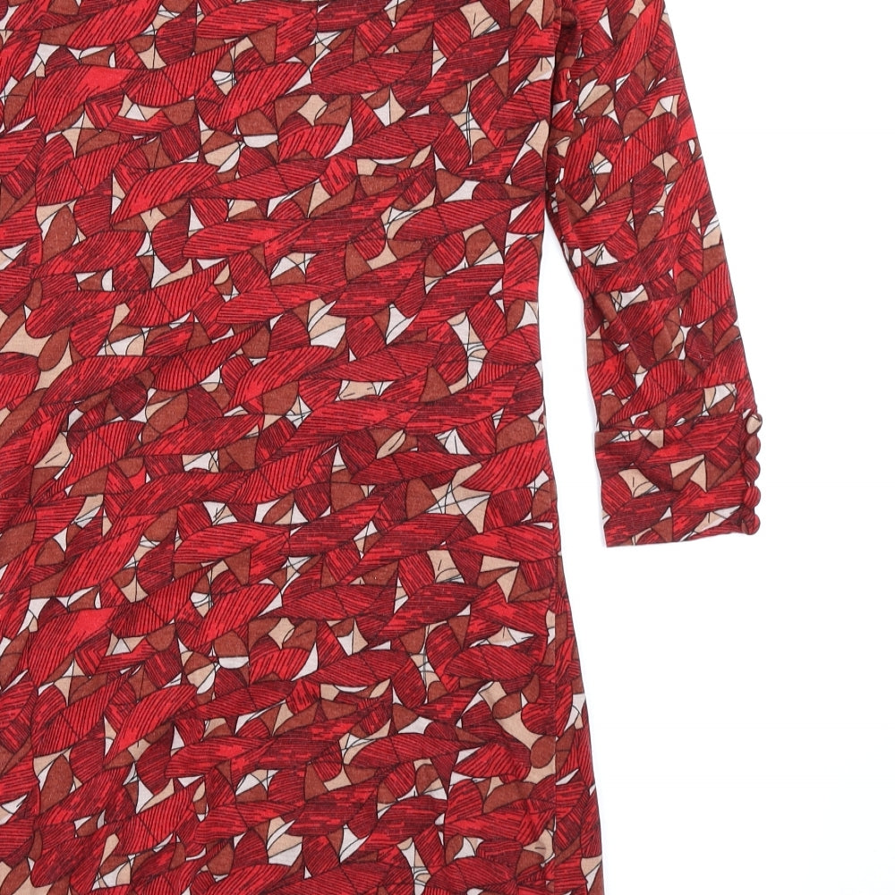 Jasper Conran Womens Red Geometric  Bodycon  Size 12