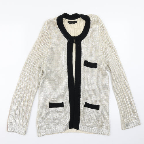 River Island Womens Gold  Knit Cardigan Jumper Size L