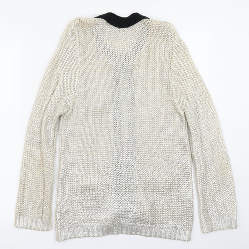 River Island Womens Gold  Knit Cardigan Jumper Size L