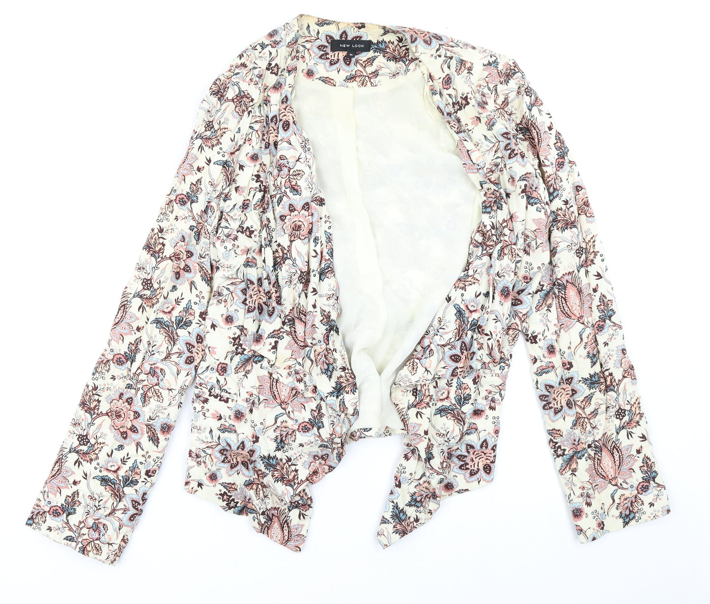 New Look Womens Ivory Floral  Jacket Blazer Size 14