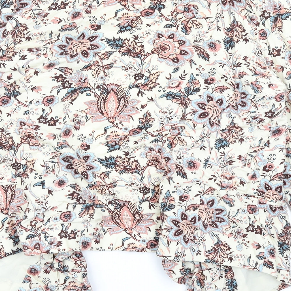 New Look Womens Ivory Floral  Jacket Blazer Size 14