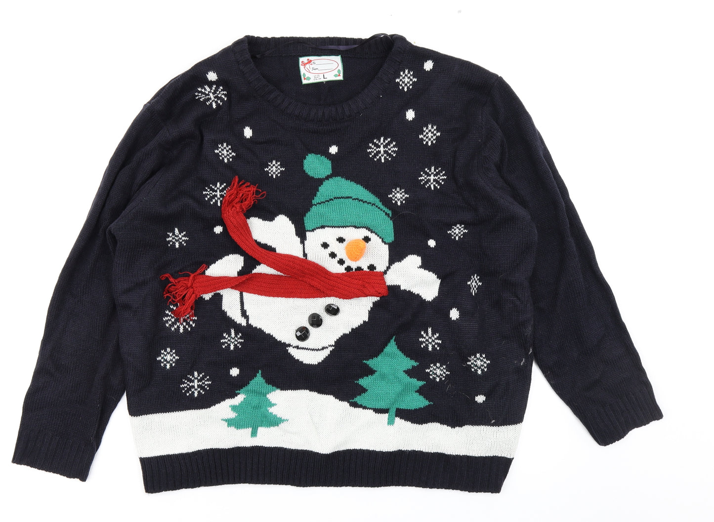 Atmosphere Womens Blue  Knit Pullover Jumper Size L  - Christmas Jumper