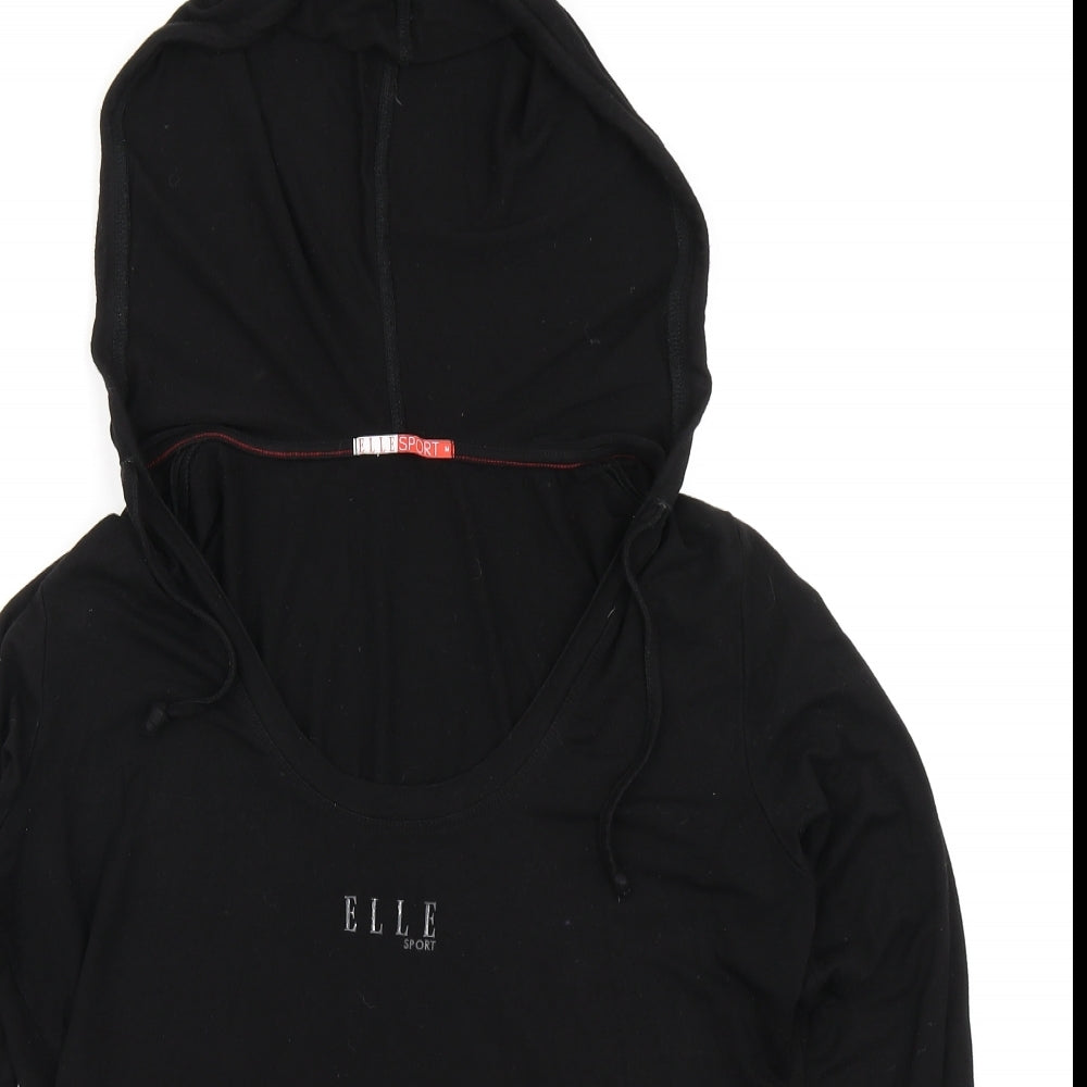 Elle Sport Womens Black   Pullover Hoodie Size 12