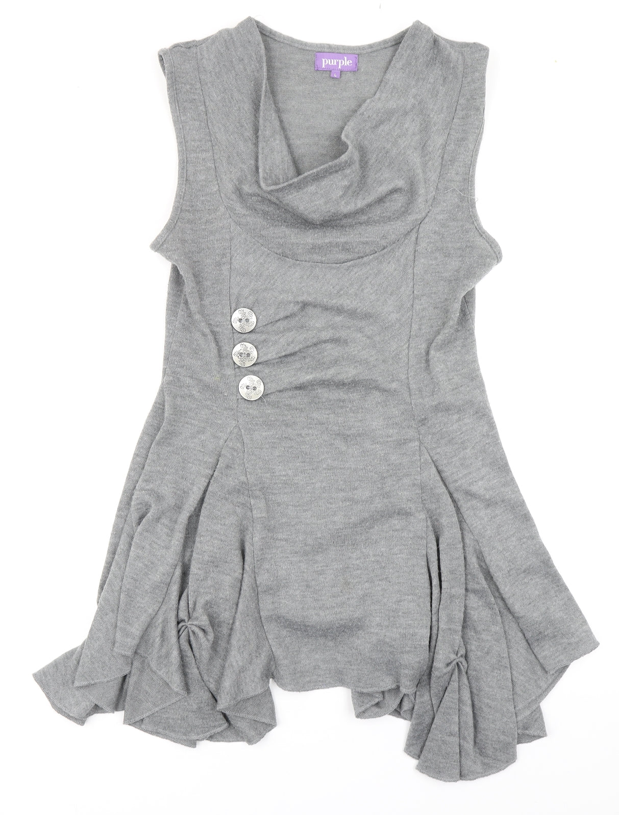 Purple Womens Grey  Knit Trapeze & Swing  Size L