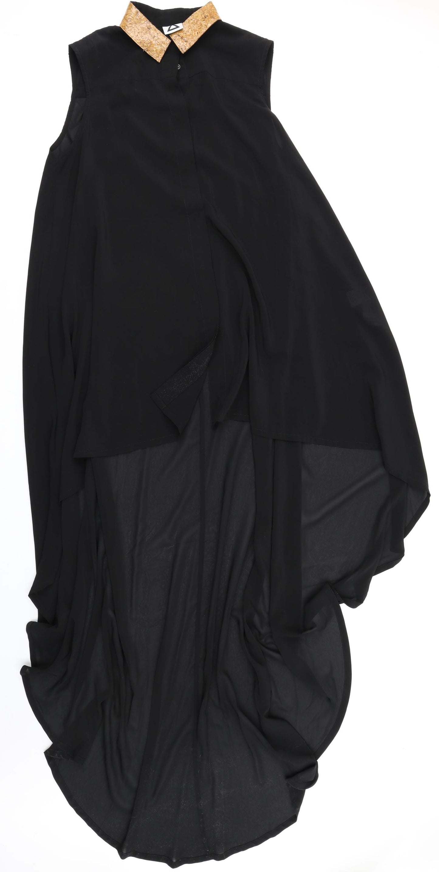Aqua Womens Black   Basic Blouse Size 8  - hi-low hem