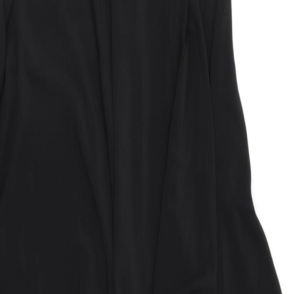 Aqua Womens Black   Basic Blouse Size 8  - hi-low hem