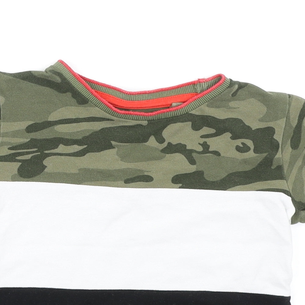 NEXT Boys Green Camouflage  Basic T-Shirt Size 12-18 Months