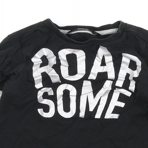 George Boys Black   Basic T-Shirt Size 2-3 Years