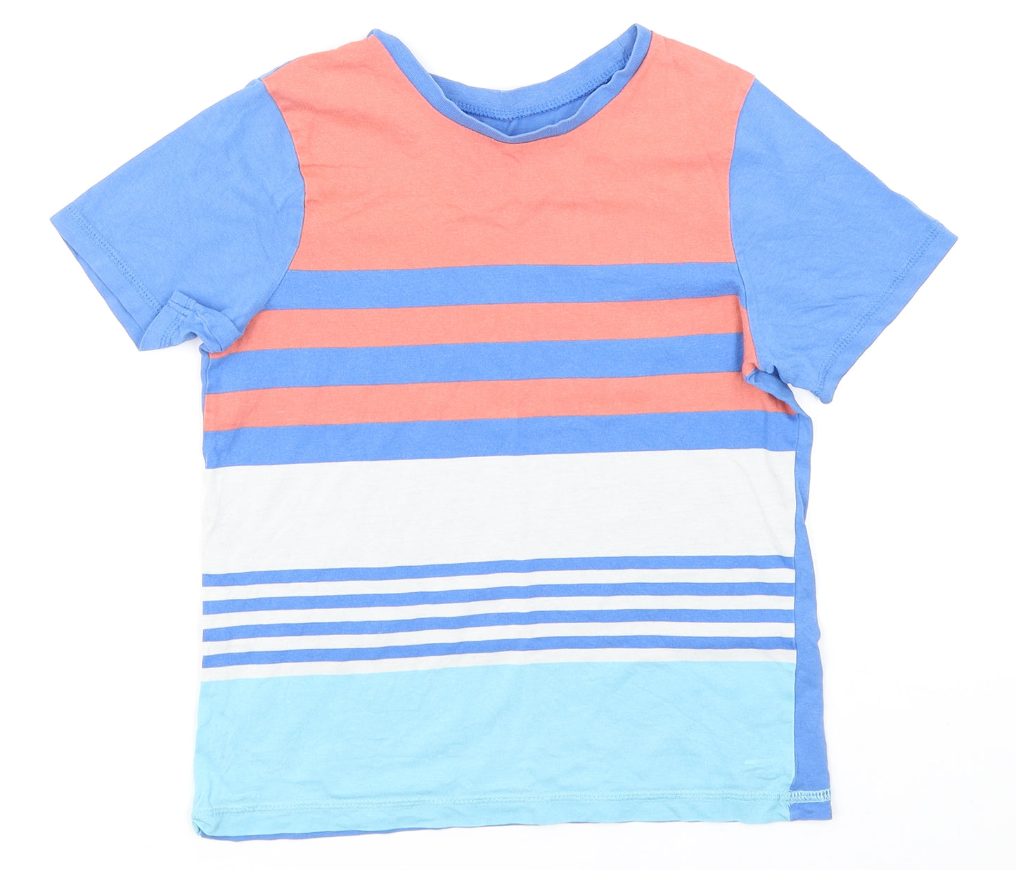 George Boys Blue Striped  Basic T-Shirt Size 8-9 Years