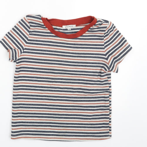 Glamorous Womens Multicoloured Striped   T-Shirt Size 10