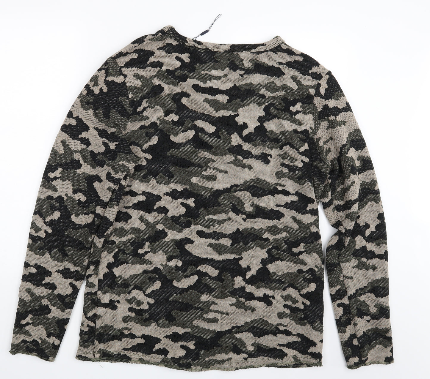 JACK & JONES Mens Multicoloured Camouflage  Pullover Jumper Size XL