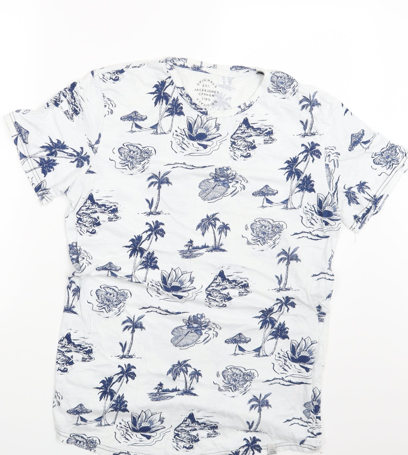 JACK & JONES Mens White    T-Shirt Size M