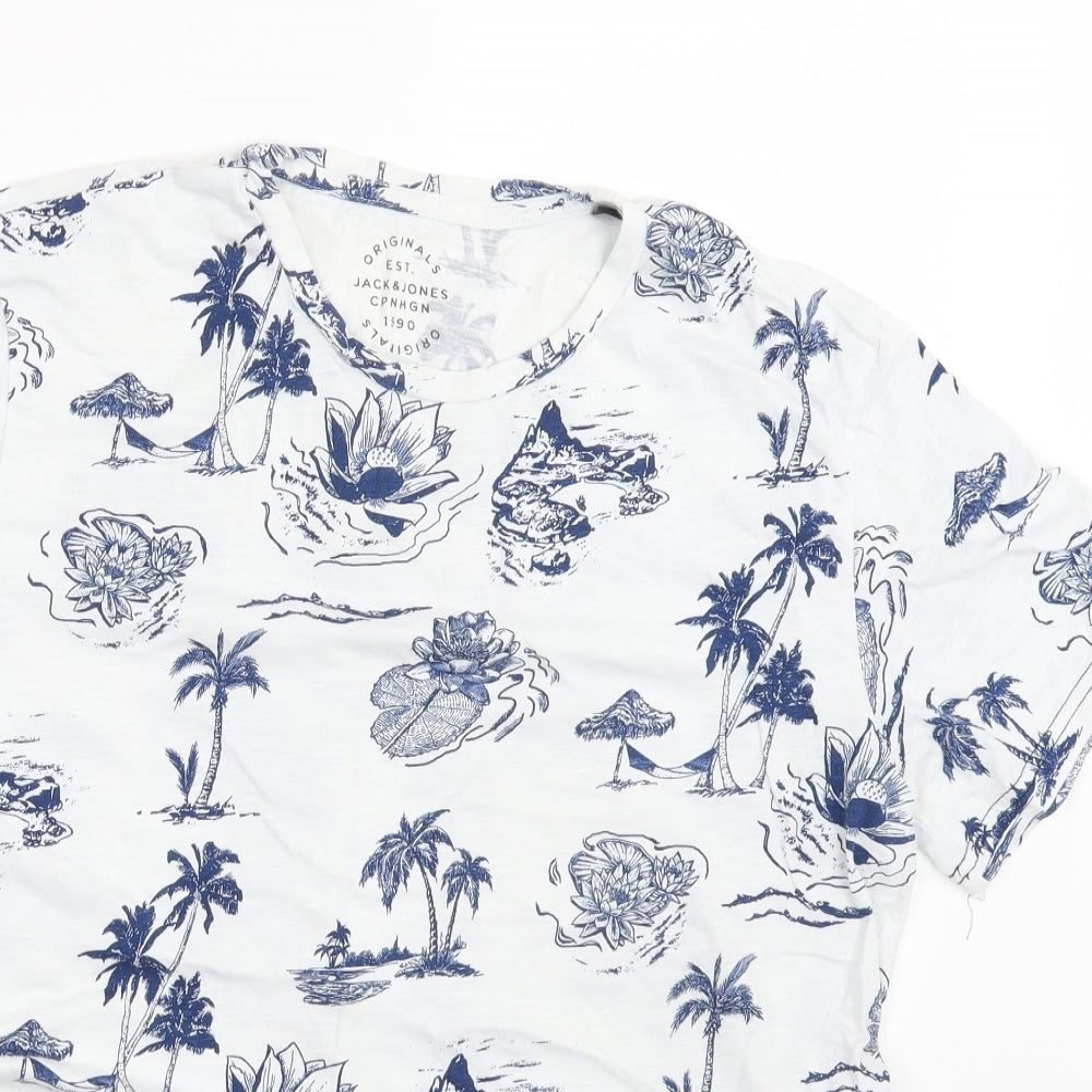 JACK & JONES Mens White    T-Shirt Size M