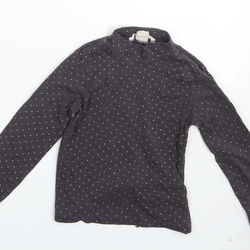 H&M Girls Grey Polka Dot  Pullover T-Shirt Size 4-5 Years