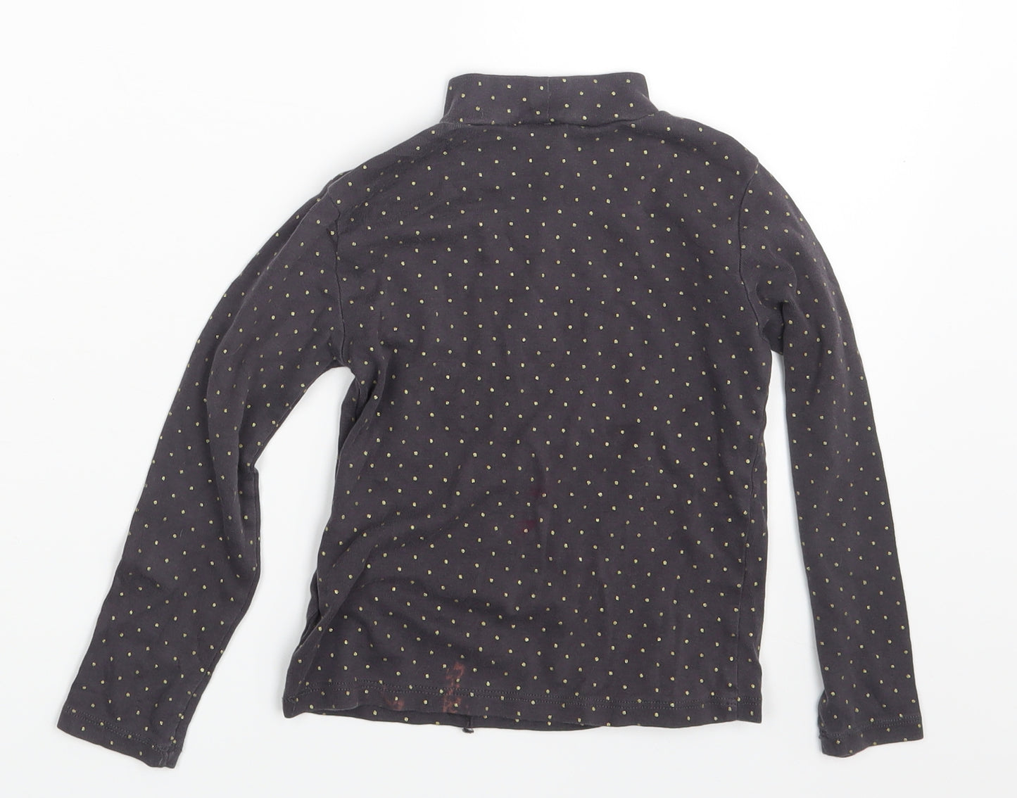 H&M Girls Grey Polka Dot  Pullover T-Shirt Size 4-5 Years