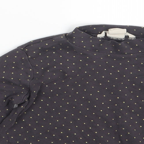 H&M Girls Grey Polka Dot  Pullover T-Shirt Size 4-5 Years