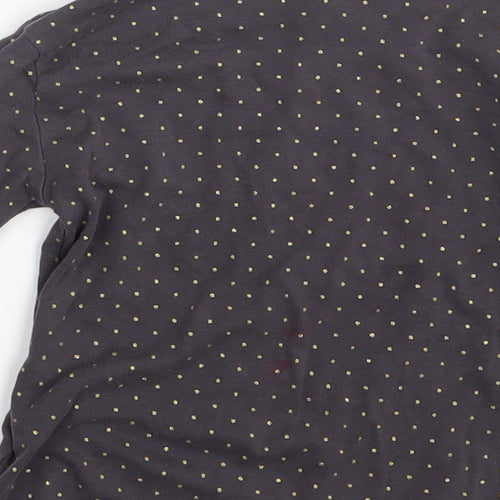 H&M Girls Grey Polka Dot  Pullover T-Shirt Size 4-5 Years