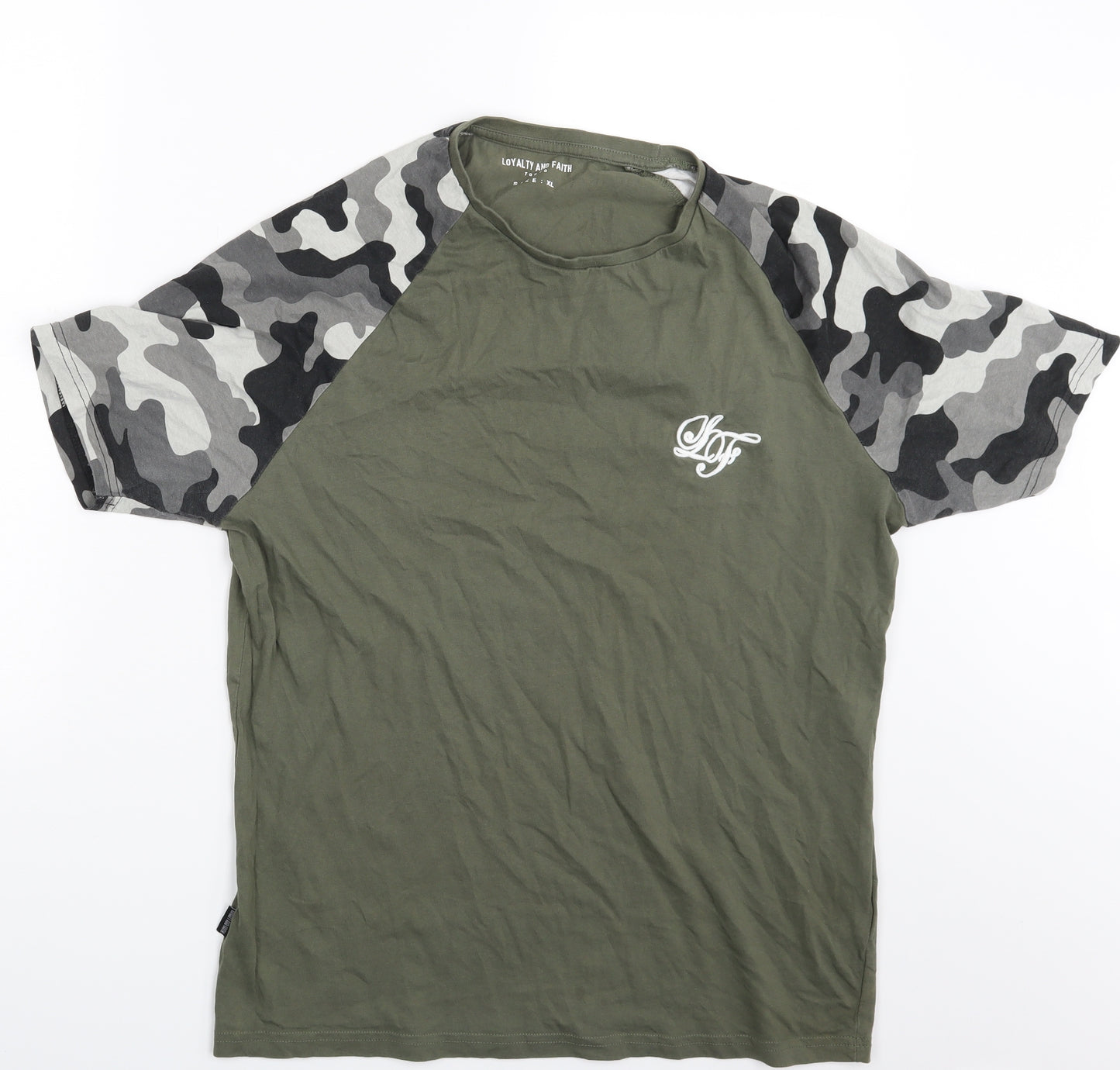 Loyalty & Faith Mens Green Camouflage   T-Shirt Size XL