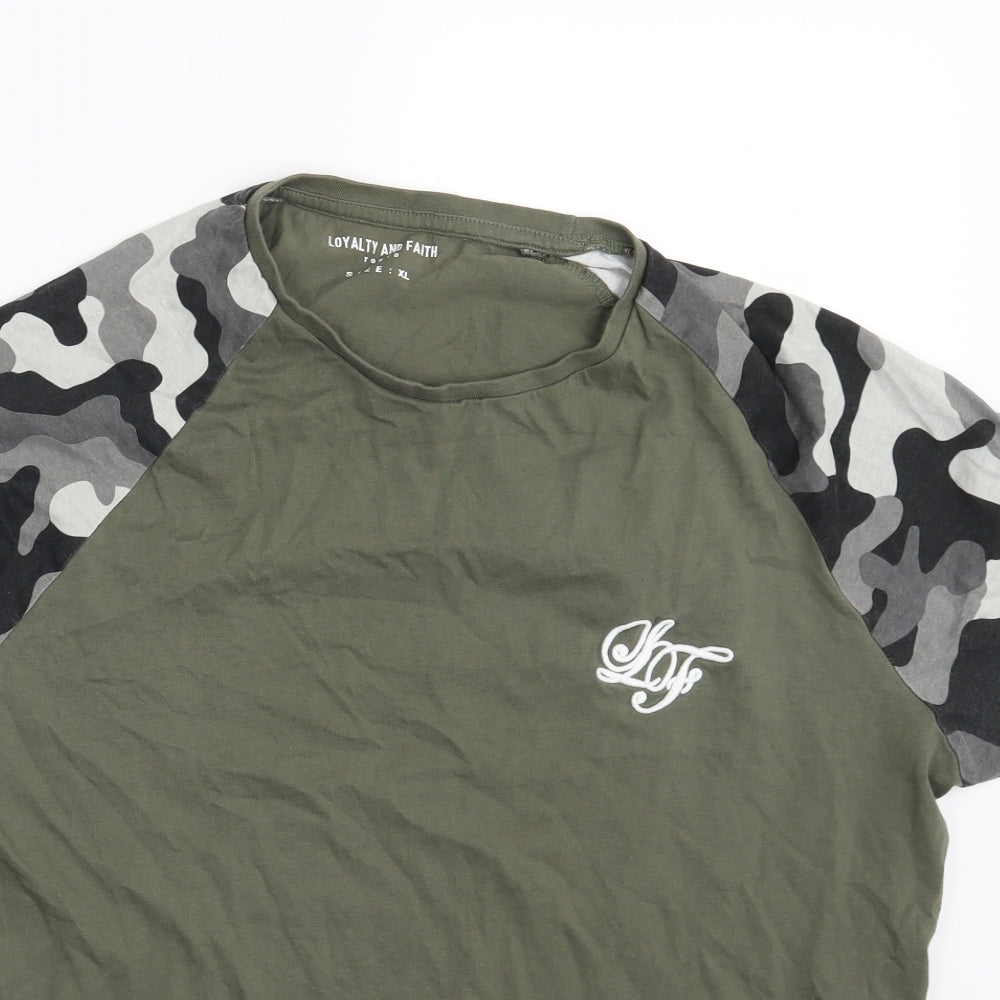 Loyalty & Faith Mens Green Camouflage   T-Shirt Size XL