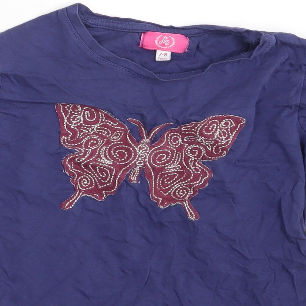 Harper Girl Girls Blue   Basic T-Shirt Size 7-8 Years