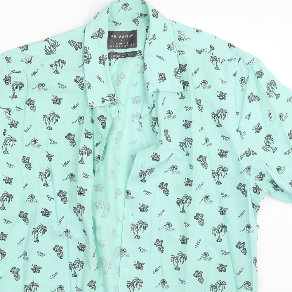 Primark Mens Green    Button-Up Size M