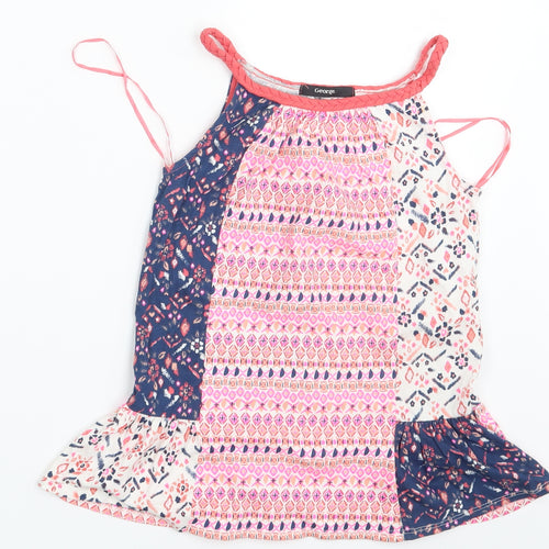 George Girls Multicoloured Geometric  Basic Blouse Size 8-9 Years