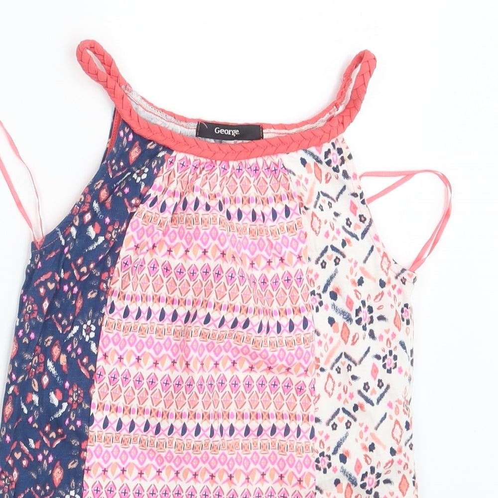 George Girls Multicoloured Geometric  Basic Blouse Size 8-9 Years