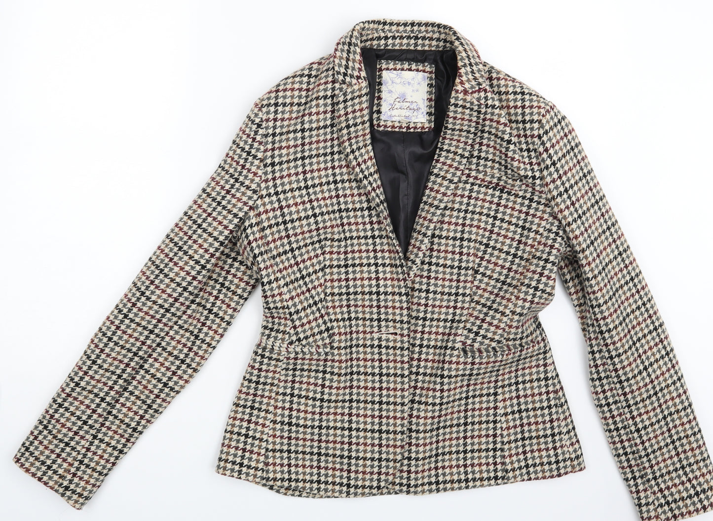 Falmer Heritage Womens Multicoloured Check  Jacket Blazer Size 12