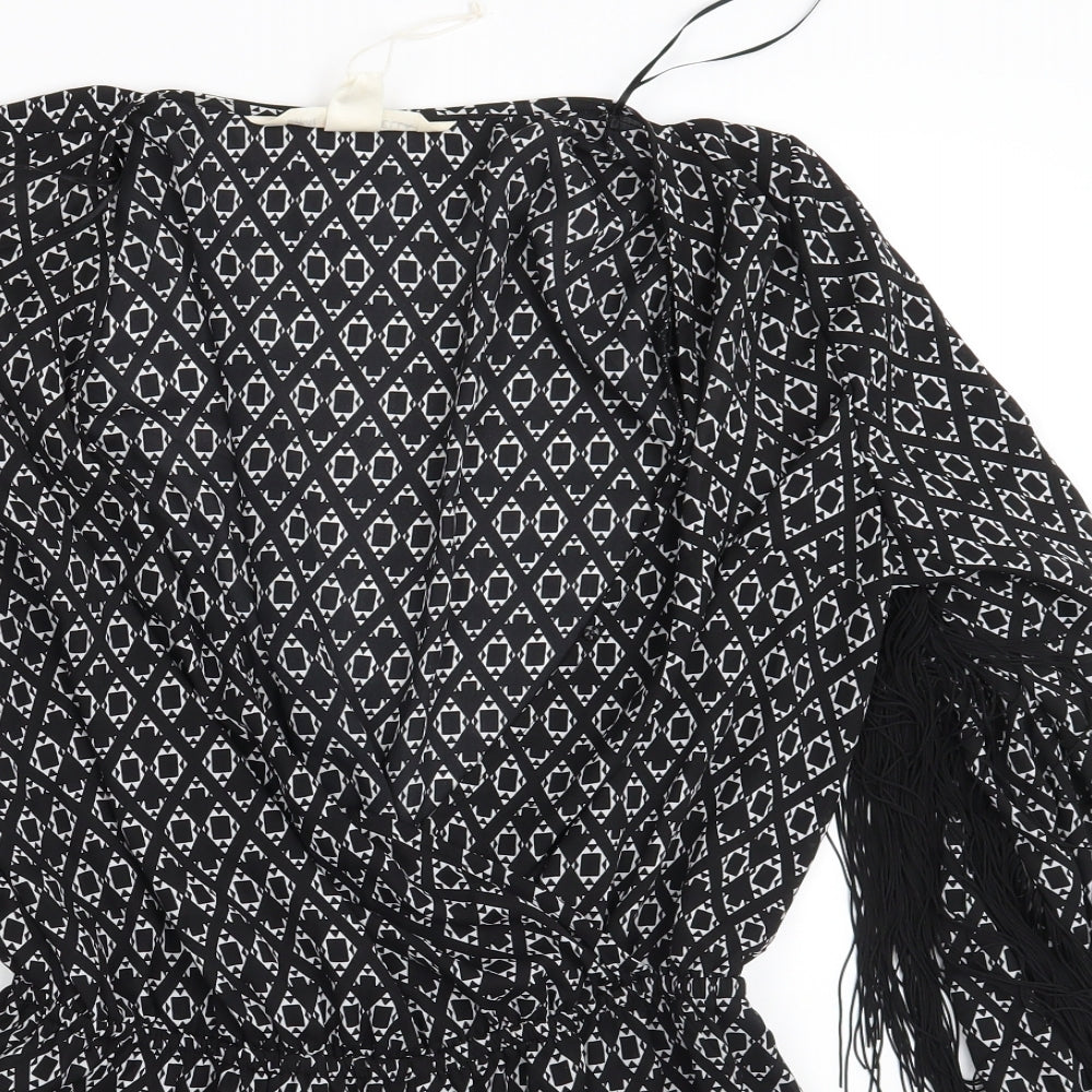 H&M Womens Black Argyle/Diamond  Bodysuit One-Piece Size M L3 in