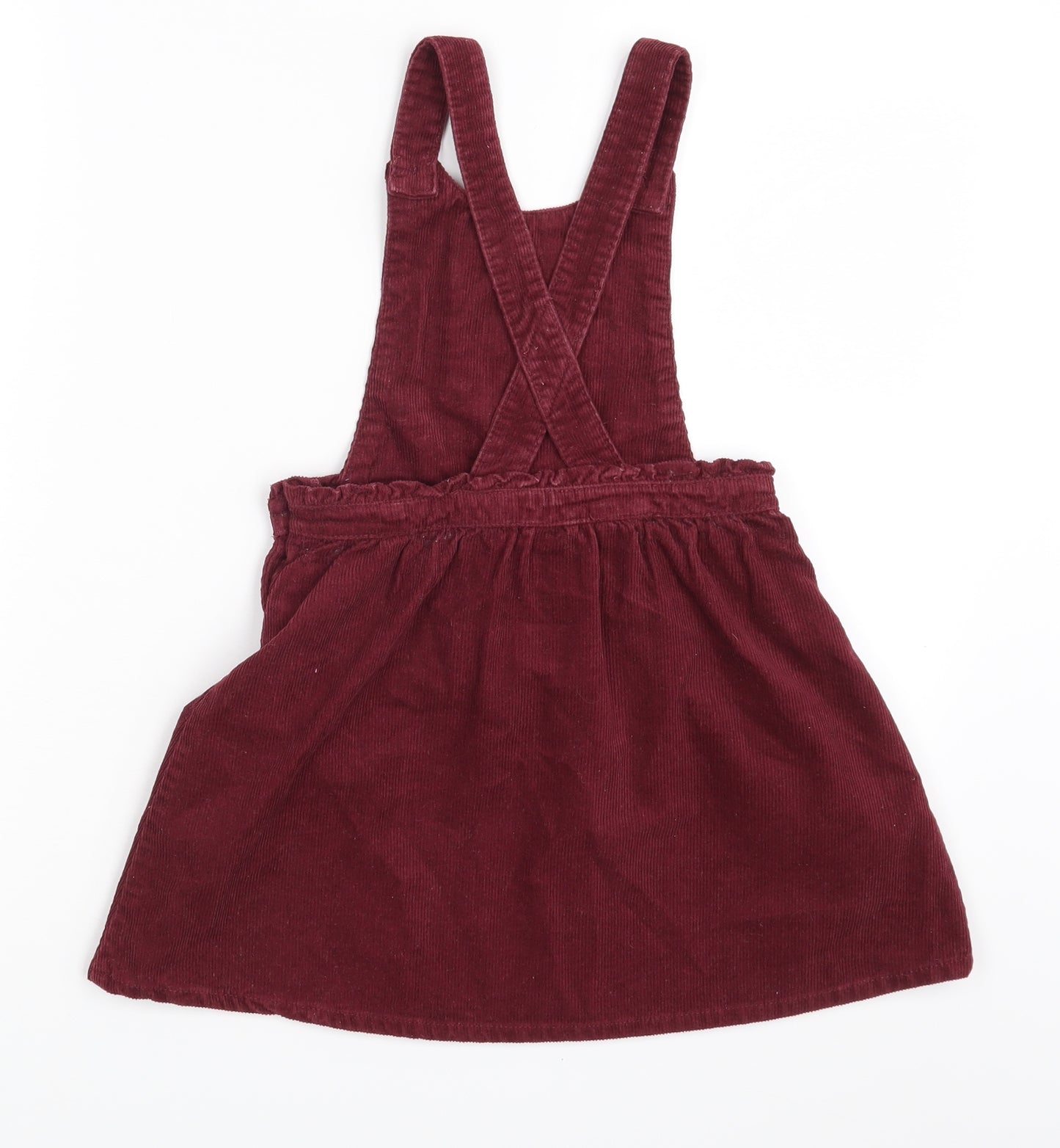 TU Girls Purple Floral Corduroy Pinafore/Dungaree Dress  Size 4-5 Years