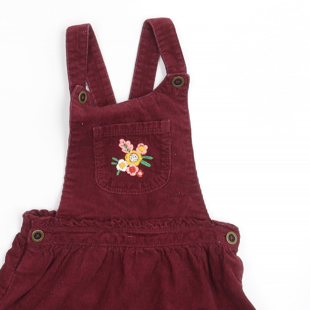 TU Girls Purple Floral Corduroy Pinafore/Dungaree Dress  Size 4-5 Years