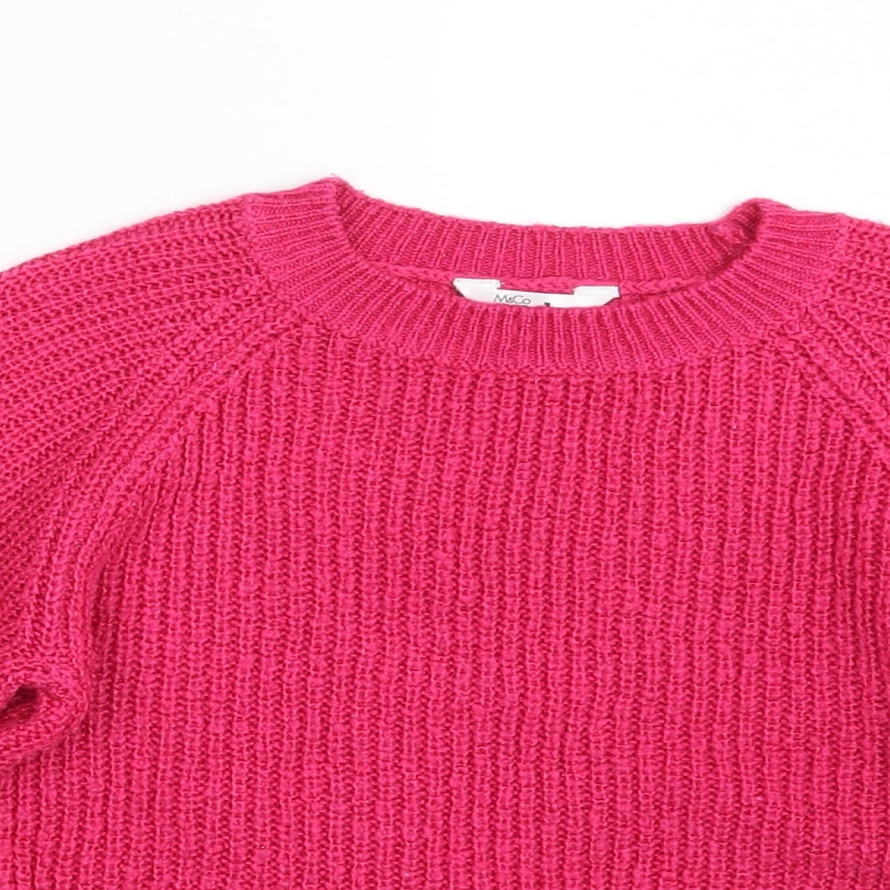 M&Co Girls Pink   Pullover Jumper Size 4-5 Years