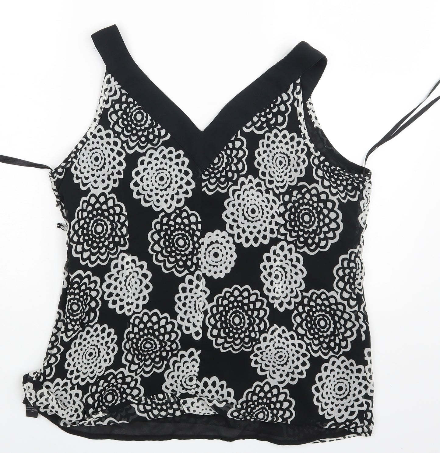 George Womens Black Geometric  Basic Blouse Size 18