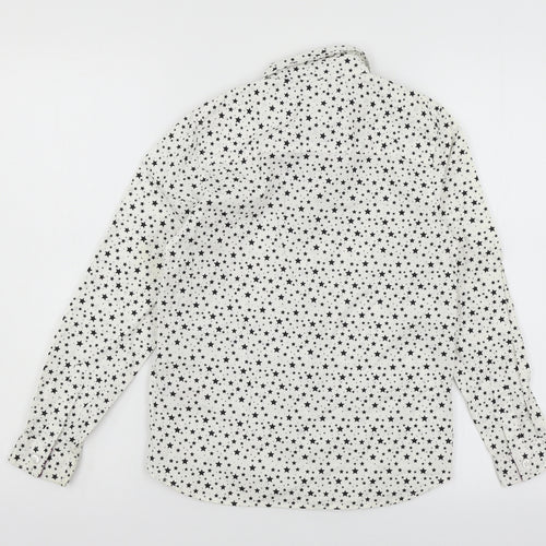 F&F Girls White Geometric  Basic Button-Up Size 8-9 Years